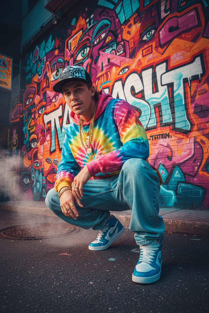 Tvaasht graffiti - tie-dye look